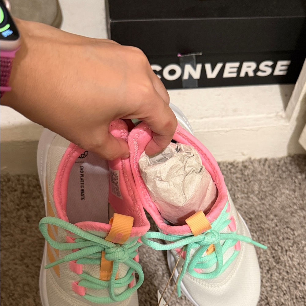 Adidas White Sneakers with Pink and Mint Accents - Picture 5 of 6